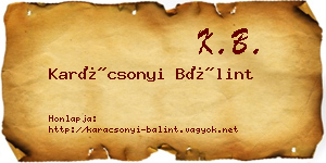 Karácsonyi Bálint névjegykártya